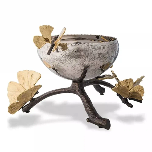 Чаша для орешков Michael Aram Бабочки гинкго 13 см, сталь нержавеющая