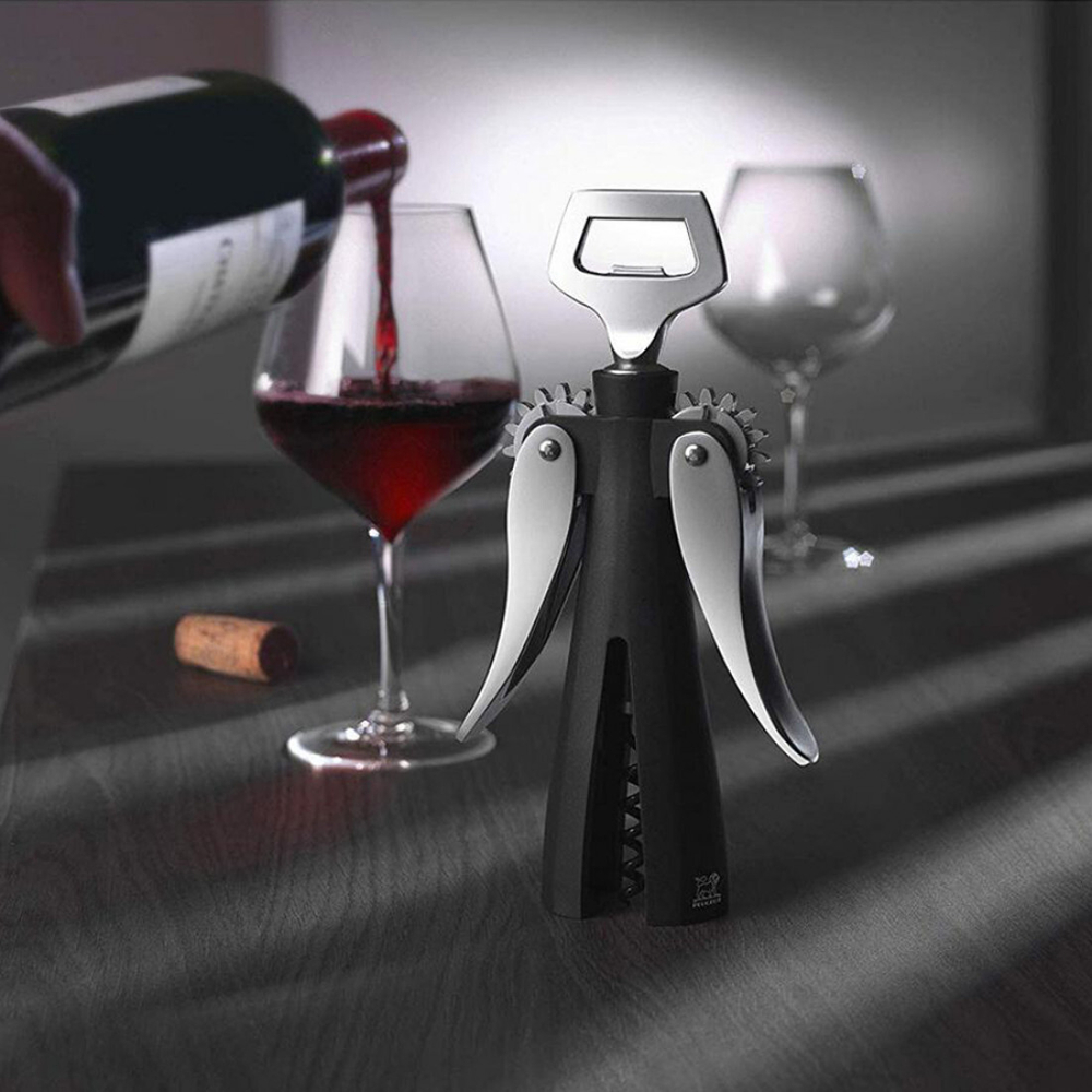 Штопор для вина механический пластиковый, черный, Sauverain, Peugeot Vin
