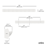 Вешалка настенная Flip, 81 см, 8 крючков, белая, Umbra