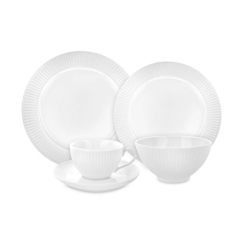 Набор обеденный на 4 персоны, 16 предметов, фарфор, белый, 994207BX1, Plisse, Pillivuyt