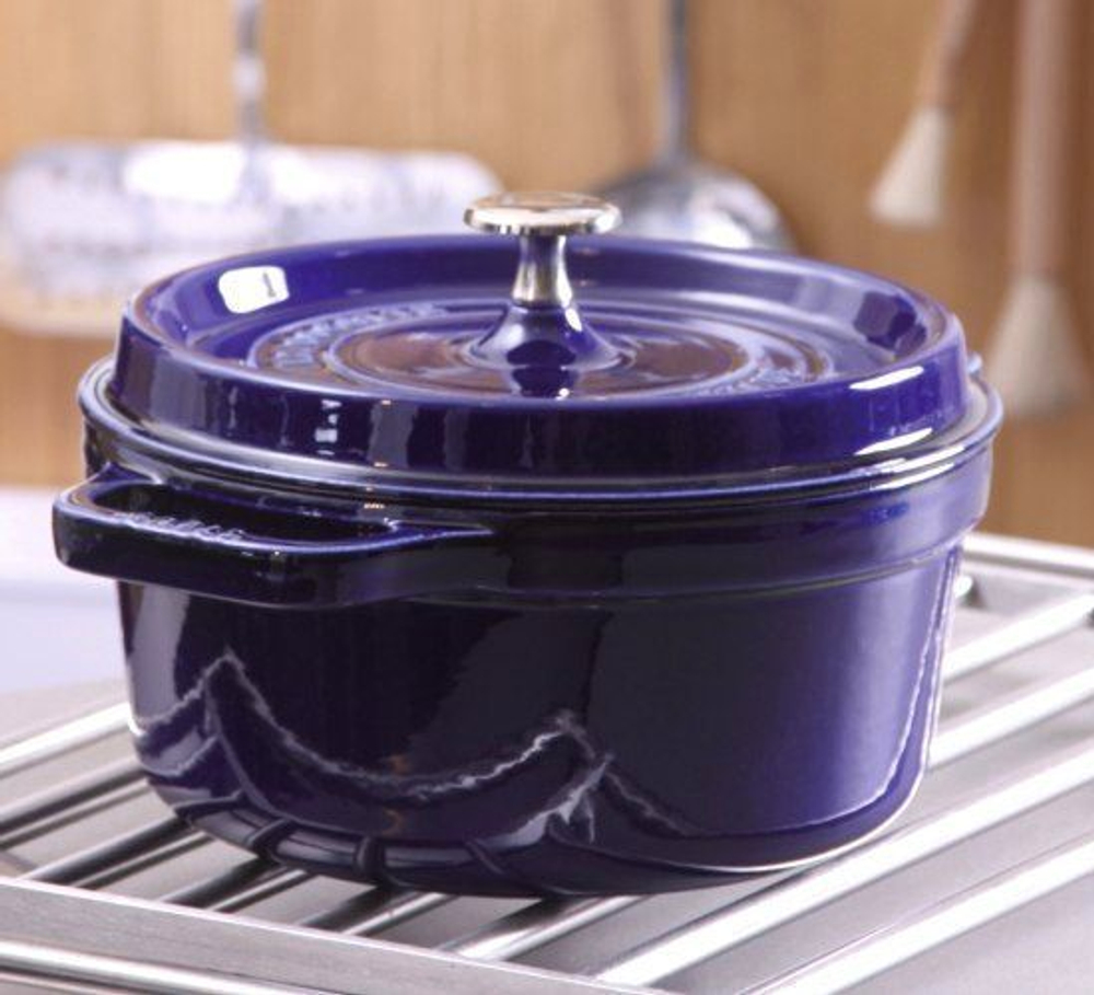 Купить Кокот круглый, 3,8 л, 24 см, темно-синий, La Cocotte, Staub в интернет-магазине Этикет