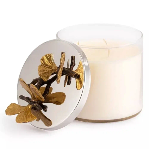 Свеча Michael Aram Бабочки гинкго 12 см, стекло