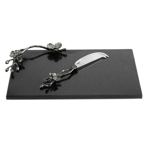 Доска для сыра с ножом Michael Aram Чрная орхидея 32x21 см, гранит