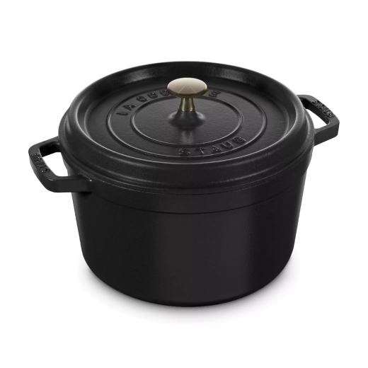 Кокот круглый, высокий, 24 см, 4,7 л черный, Staub