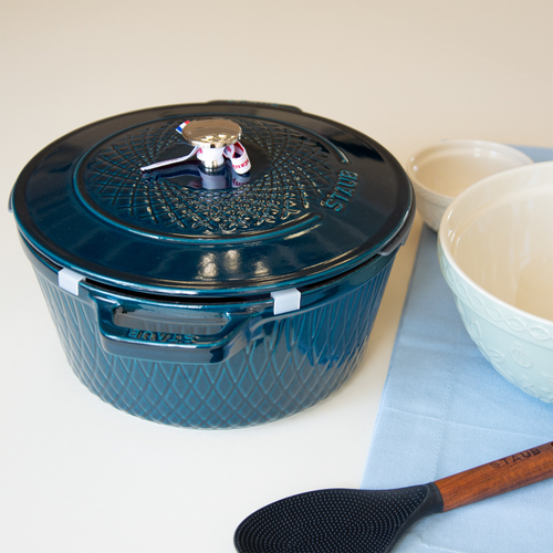 Кокот круглый, 24 см, 4,25 л, морская волна, Staub