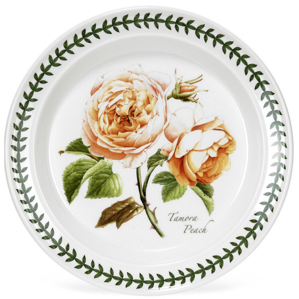 Тарелка обеденная Portmeirion "Ботанический сад. Розы. Тамора, персиковая роза" 25см