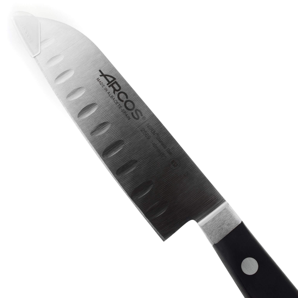 Нож поварской сантоку 14 см, из кованой высокоуглеродистой нержавеющей стали, черный, 2569, Clasica, Arcos