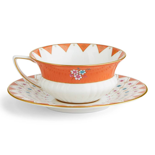 Чашка чайная с блюдцем Wedgwood Вандерласт Сверкающий пион 180 мл, фарфор