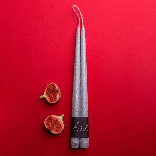 Набор свечей, 30 см, 2 шт, серебристый металлик, Рустик, Luz Your Senses