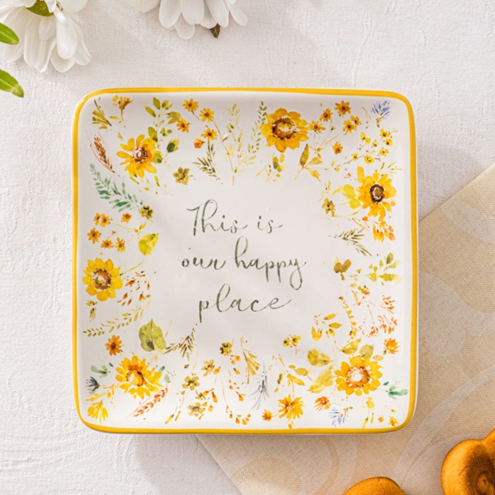 Тарелка пирожковая квадратная 15х15 см Certified Int. Подсолнухи, Наше счастливое место