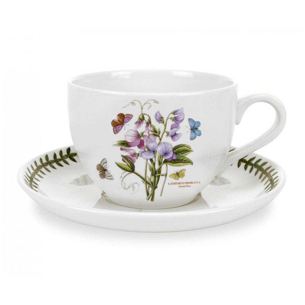 Чашка для завтрака с блюдцем Portmeirion "Ботанический сад. Душистый горошек" 500мл