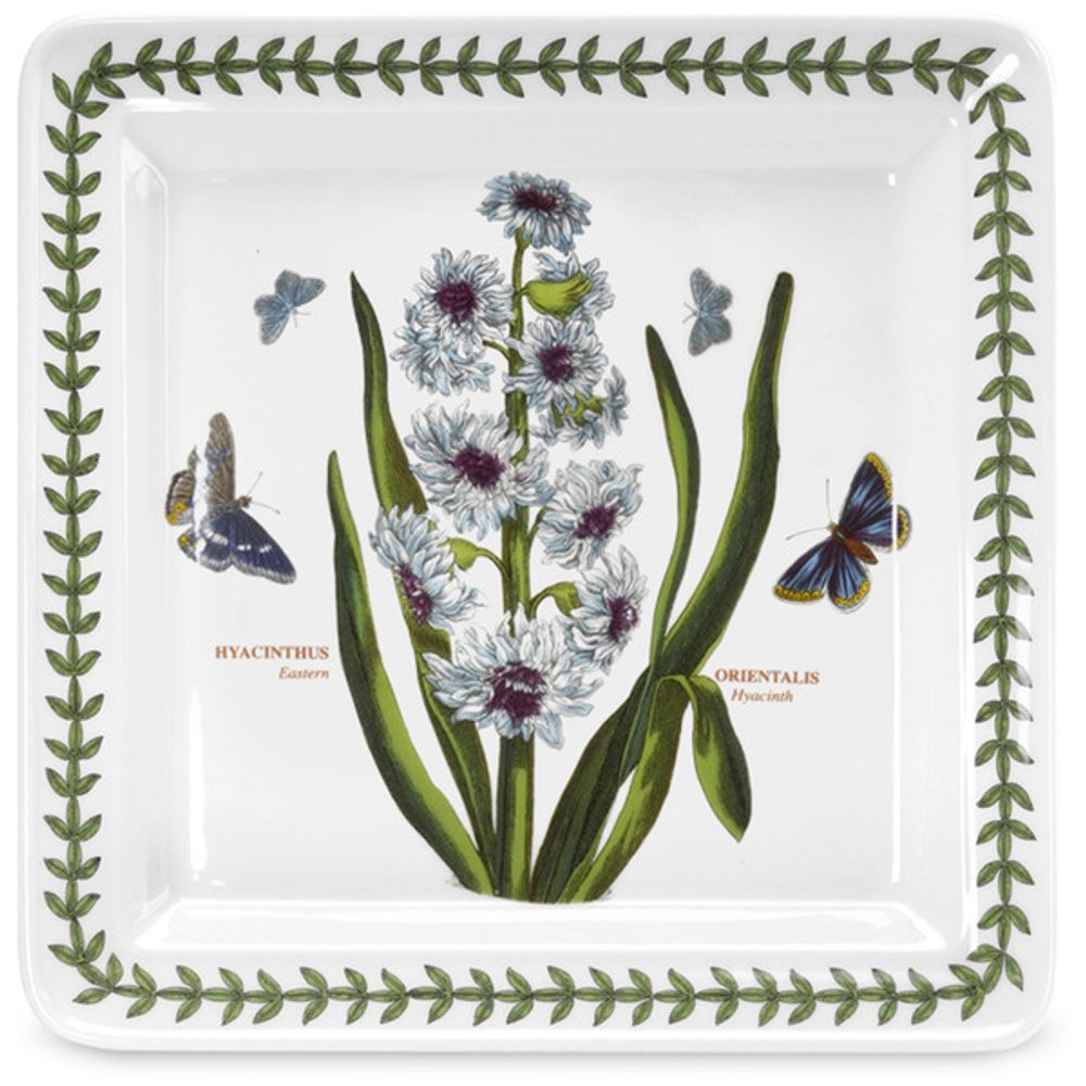 Тарелка квадратная  Portmeirion "Ботанический сад. Гиацинт" 21,5см