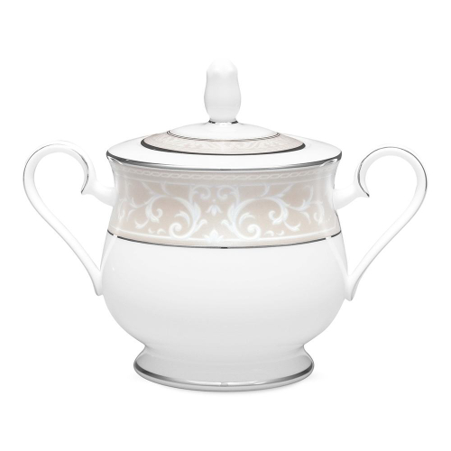 Сахарница Noritake Монтвейл Платиновый кант 300 мл, фарфор костяной