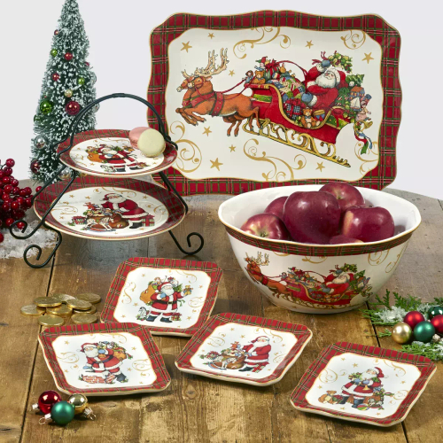 Салатник 25 см Certified Int. Винтажный Санта