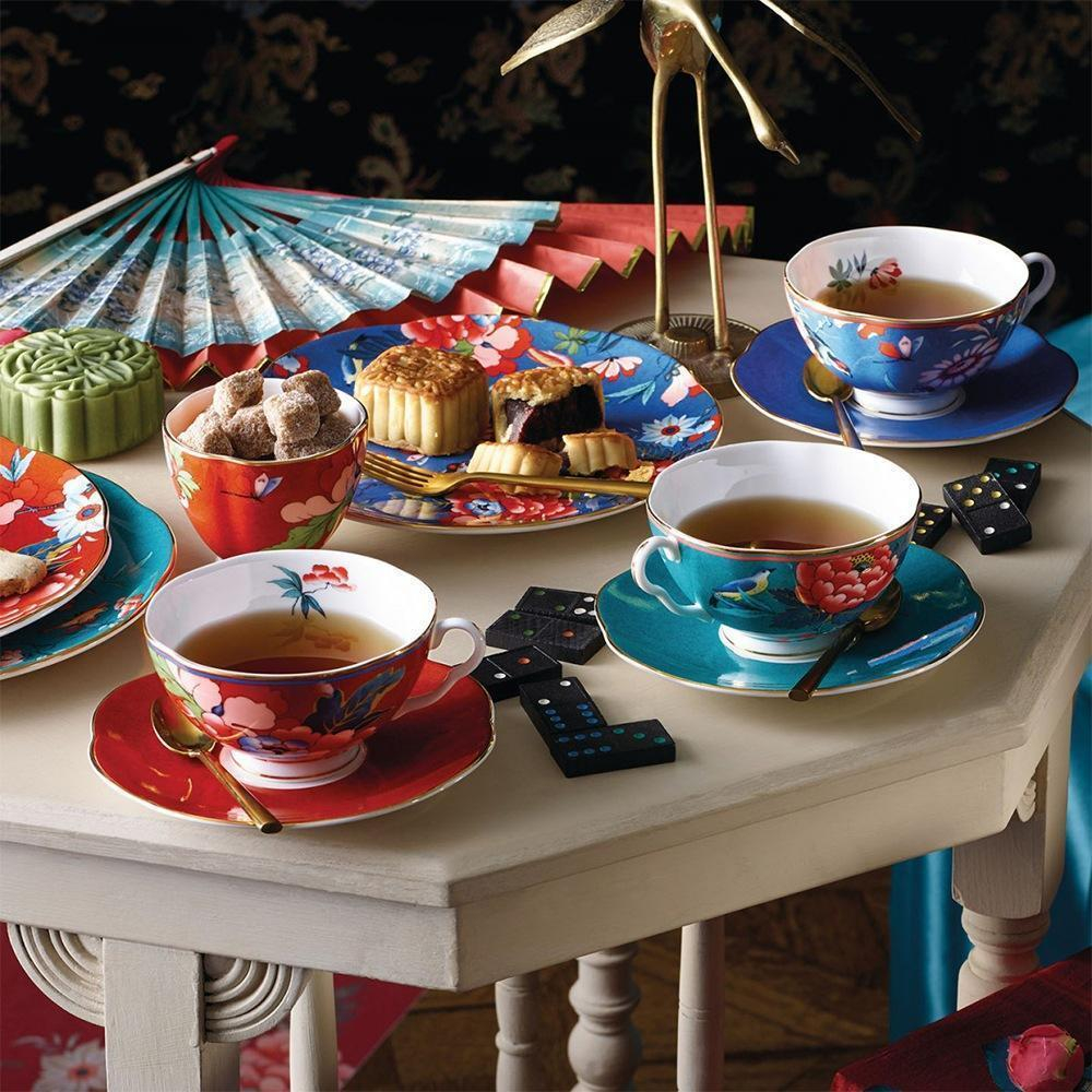 Набор тарелок закусочных Wedgwood Пионы 21 см, 4 шт, фарфор