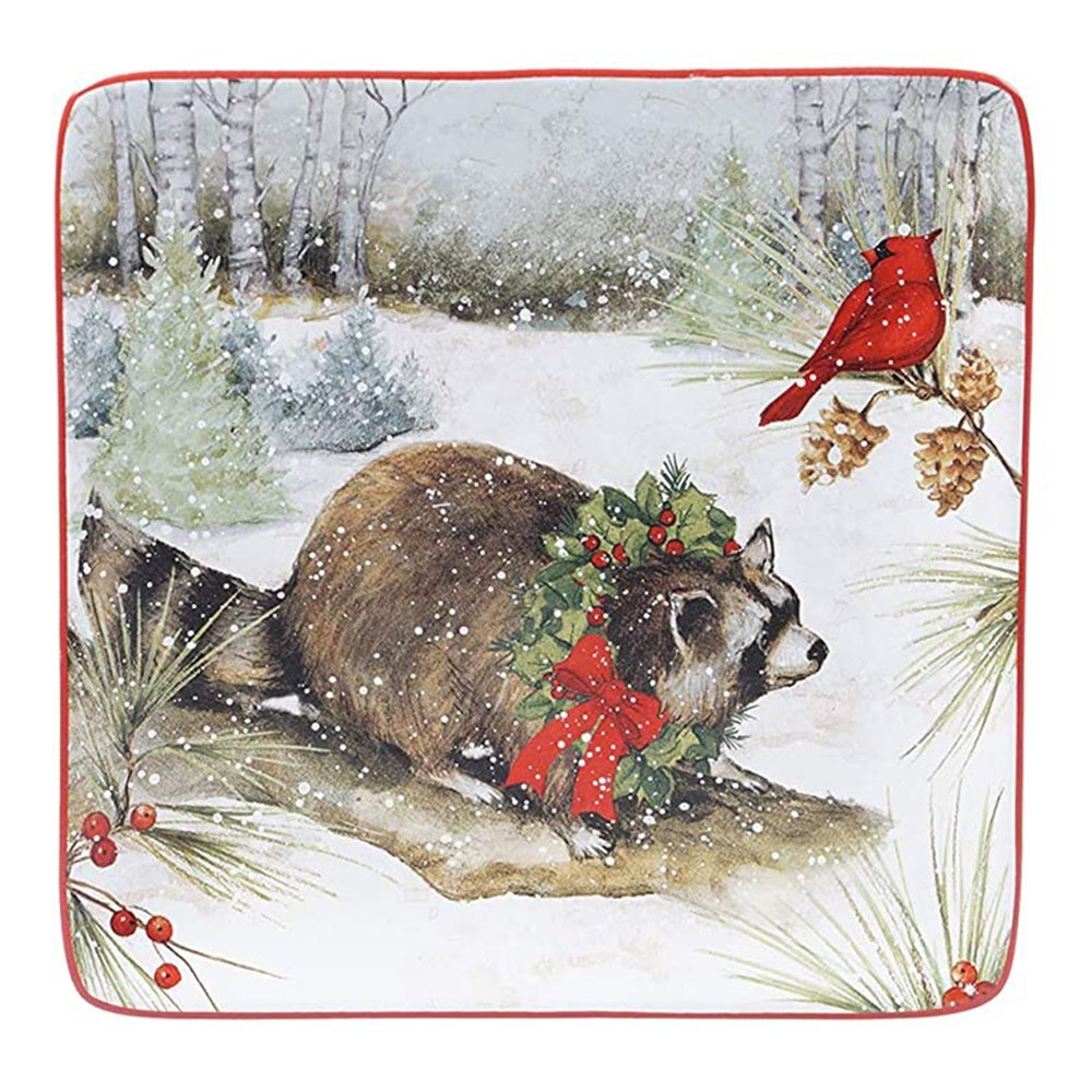 Тарелка десертная Барсук 21,5х21,5 см Certified Int. Зимний лес