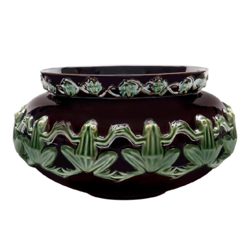 Ваза широкая 18 см Bordallo Pinheiro "Лягушки" черная