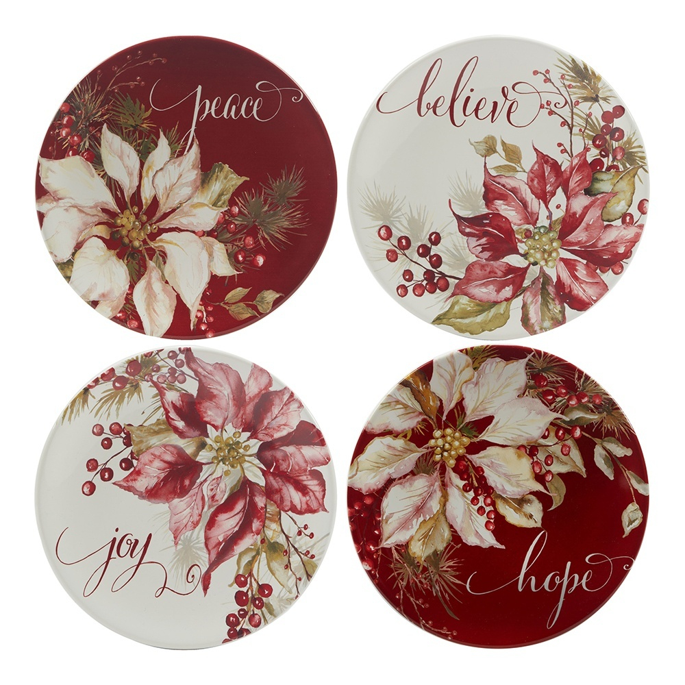 Тарелка закусочная 22 см Certified Int. Зимняя радость в ассортименте