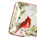 Тарелка пирожковая квадратная 15х15 см Certified Int. Тихая ночь, Птичка