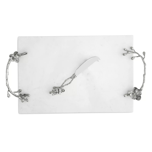 Доска для сыра с ножом Michael Aram Белая орхидея 46 см, мрамор