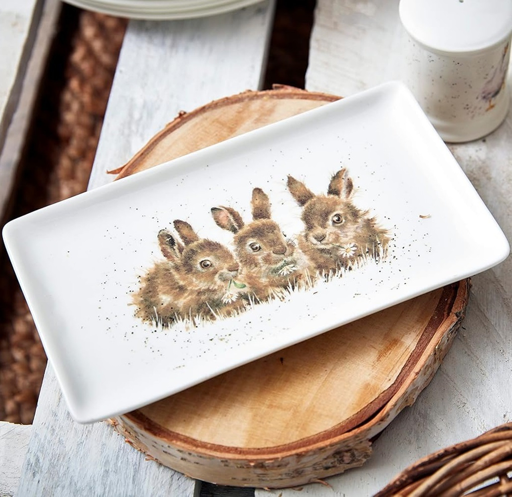 Блюдо "Забавная фауна. Крольчата", Wrendale Designs, Royal Worcester