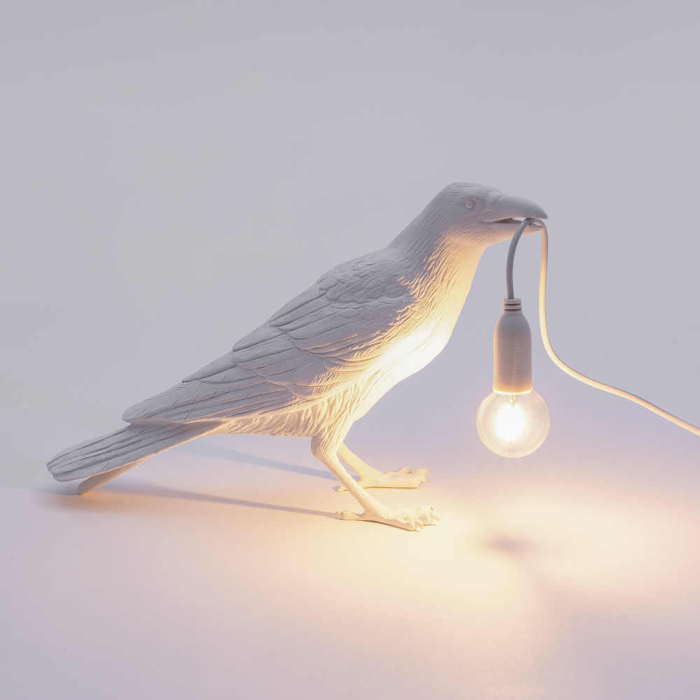 Настольная лампа Bird Waiting White, Bird Lamp, Seletti