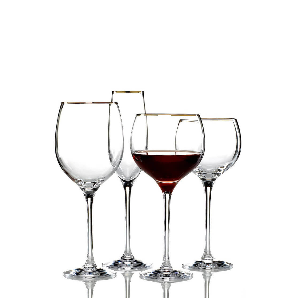 Купить Бокал для красного вина 370 мл, хрустальное стекло, прозрачный/золотой кант, LEN818323, Вечность, Lenox в онлайн-магазине Этикет с быстрой доставкой по Москве,Спб, России