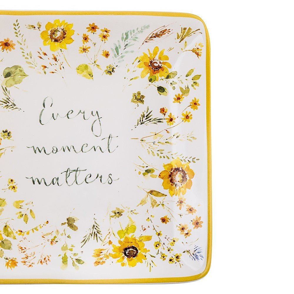 Тарелка пирожковая квадратная 15х15 см Certified Int. Подсолнухи, Каждое мгновение значимо