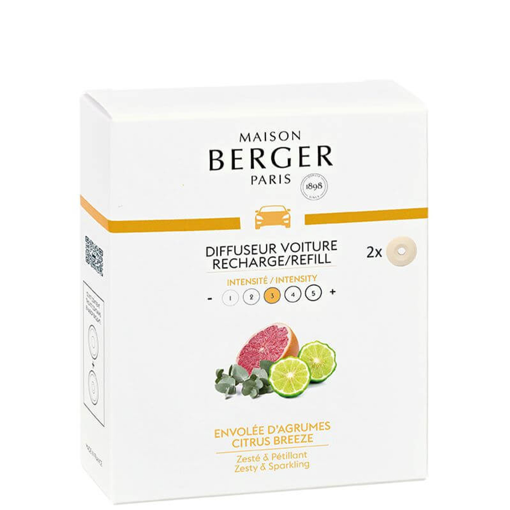 Сменный аромат для автодиффузора 2 шт, Цитрусовое вдохновение, 6580, Maison Berger