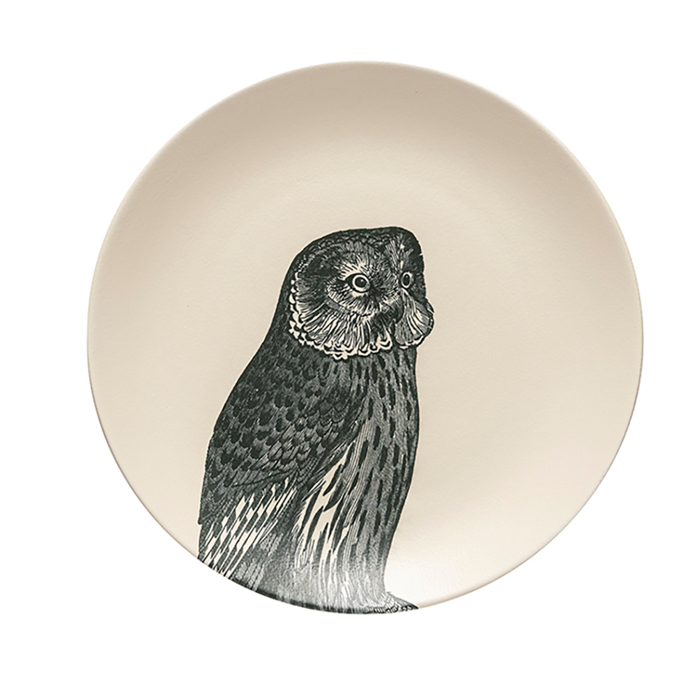 Тарелка закусочная 21,6 см Costa Nova Elements Fauna Сова бежевая