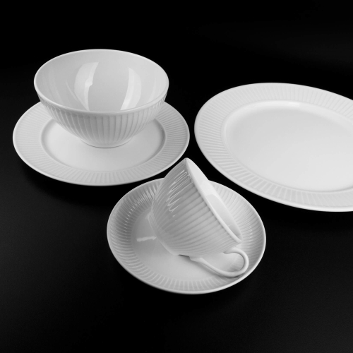 Набор обеденный на 4 персоны, 16 предметов, фарфор, белый, 994207BX1, Plisse, Pillivuyt
