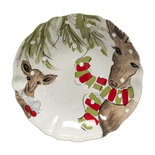 Салатник 34 см, белый, Deer Friends, Costa Nova