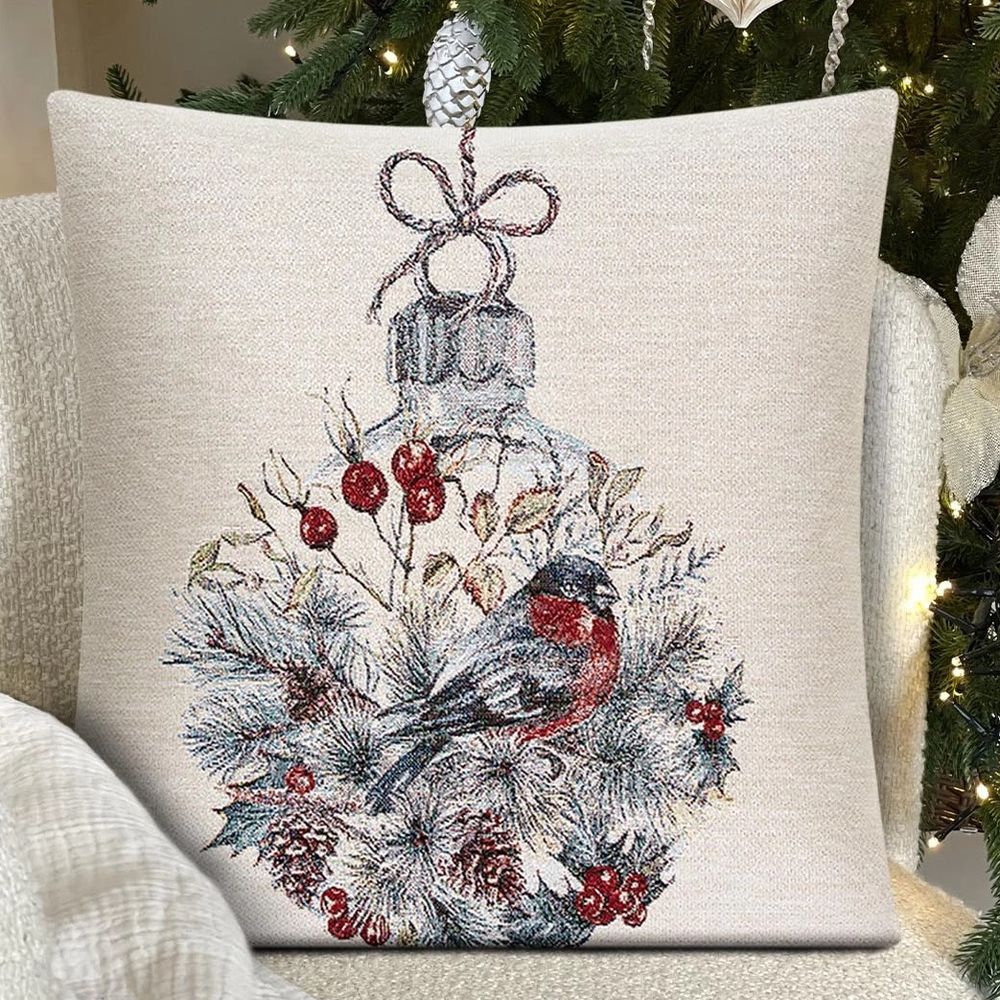 Наволочки 45х45 см, коллекция "Снегири Новогодний шар ", Le Gobelin Наволочки 45х45 см, коллекция "Снегири Новогодний шар ", Le Gobelin