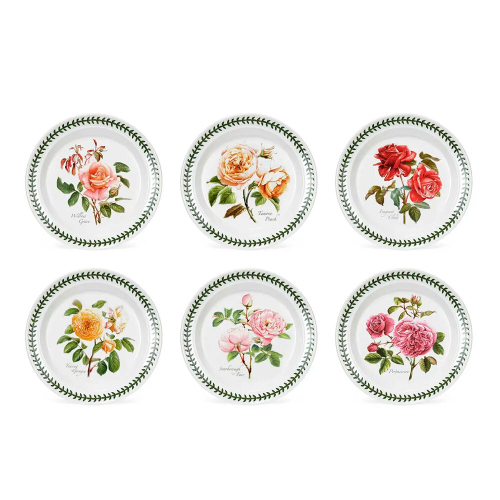 Набор тарелок десертных 6 шт, 18 см, Portmeirion "Ботанический сад.Розы"
