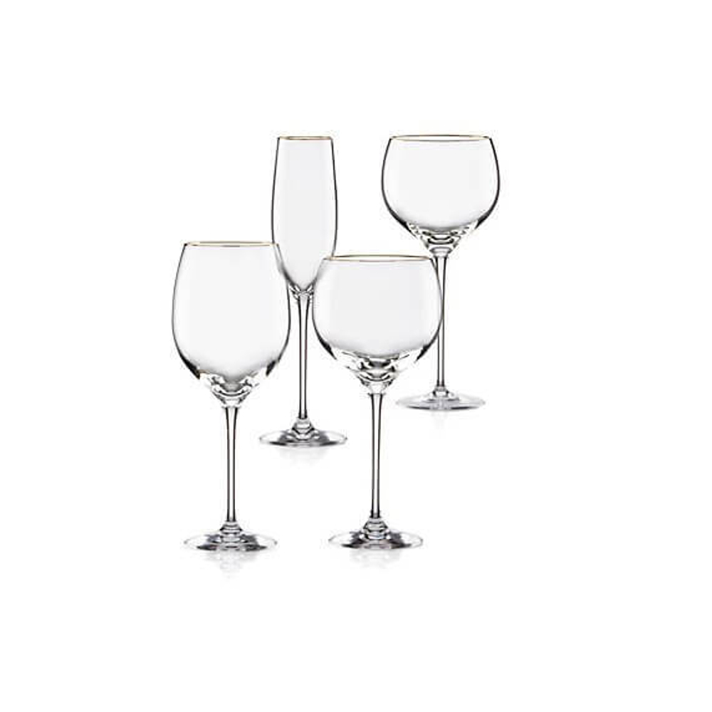 Этикет: Бокал для белого вина 280 мл, хрустальное стекло, прозрачный/золотой кант, LEN818327, Вечность, Lenox