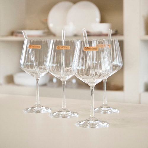 Набор бокалов для коктейля Gin & Tonic, 640 мл, с трубочками, 9 предметов, Tastes Good, Nachtmann