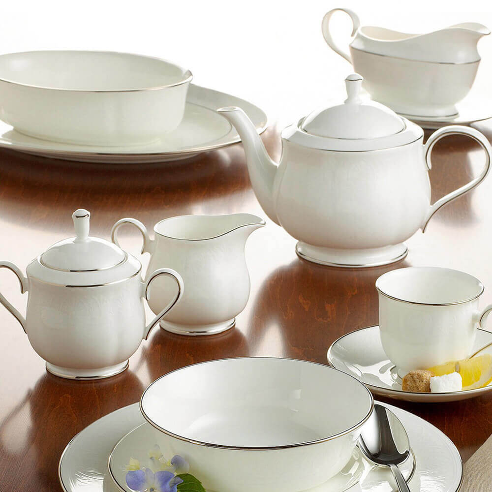 Купить Блюдце для чайной чашки 15 см, фарфор, LEN193519042, Hannah Platinum, Lenox в онлайн-магазине качественной посуды Этикет