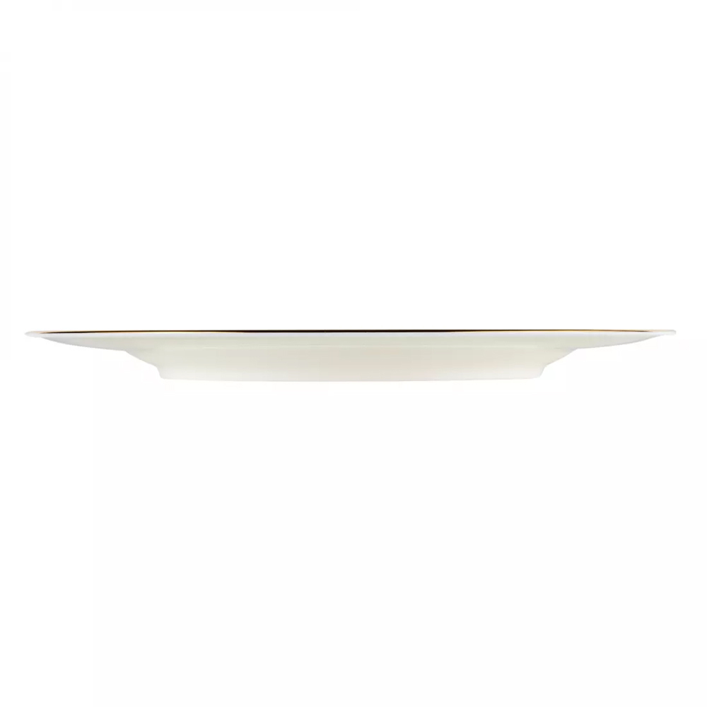 Тарелка обеденная Noritake Трефолио, золотой кант 28 см, фарфор костяной