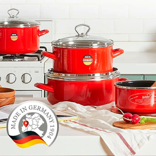 Ковш с крышкой эмалированный, оранжевый, 2 л, 18x8.9 см, NEO Orange, KOCHSTAR