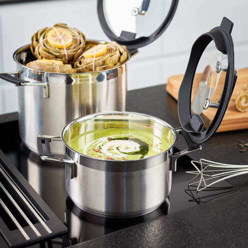 Кастрюля из нержавеющей стали  3,5 л, 20 см, со стеклянной крышкой, для индукционных плит, 91962 Roesle, Silence PRO, Roesle