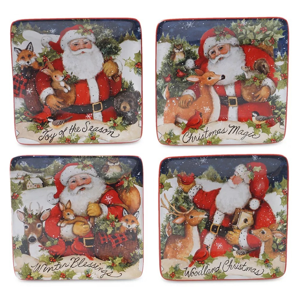 Тарелка пирожковая квадратная 15х15 см Certified Int. Магия Рождества, Медвежонок