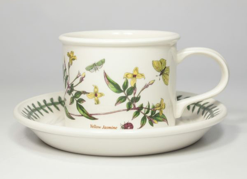 Чашка для завтрака с блюдцем Portmeirion "Ботанический сад. Желтый жасмин" 260мл