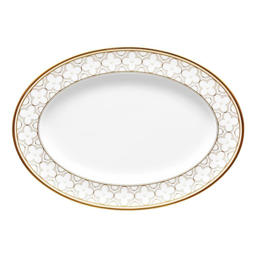 Блюдо овальное Noritake Трефолио, золотой кант 37 см