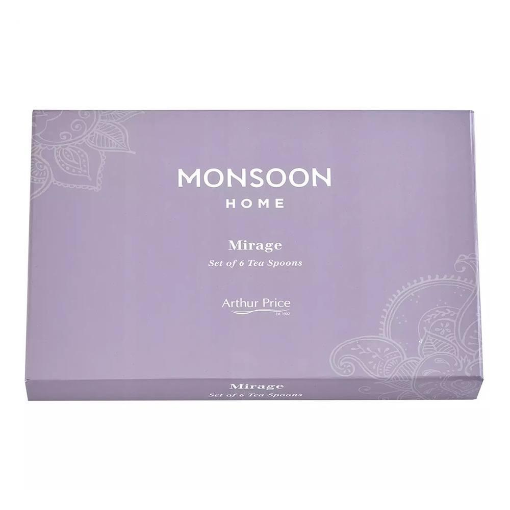 Набор чайных ложек 6 шт, из нержавеющей стали, Monsoon Mirage, Arthur Price