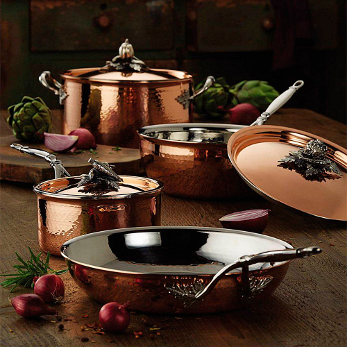 Медный ковш с внутренним слоем из нержавеющей стали с крышкой CL16 Ruffoni/OCA1607Z, 16x8 см, 1,5 л, Opus Cupra, RUFFONI