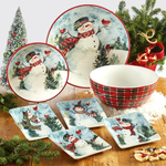 Тарелка суповая 23 см Certified Int. Снеговик белая