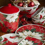 Тарелка хлебная Белая Пуансетия 15х15 см Certified Int. Зимний сад