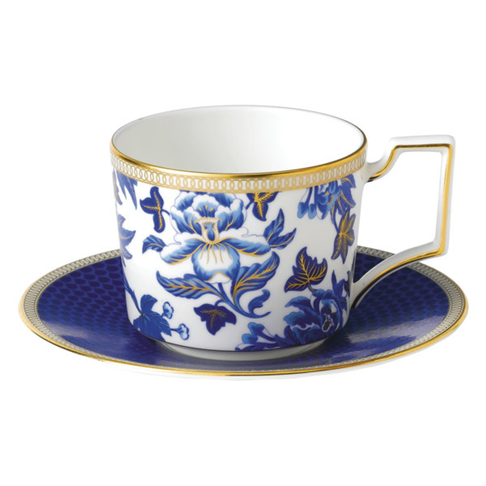 Чашка чайная с блюдцем Wedgwood Гибискус 220 мл, фарфор, п/к