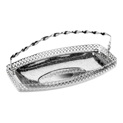 Блюдо для сладкого с ручкой Queen Anne с бортом 24х13 см Queen Anne серебрянное