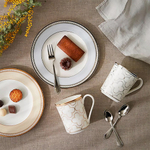 Тарелка закусочная Noritake Трефолио, золотой кант 22 см, фарфор костяной